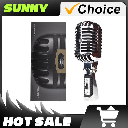 Micrófono Vintage de Metal serie 55SH II, simulación de micrófono Vocal dinámico clásico, micrófono con cable para grabación de Karaoke