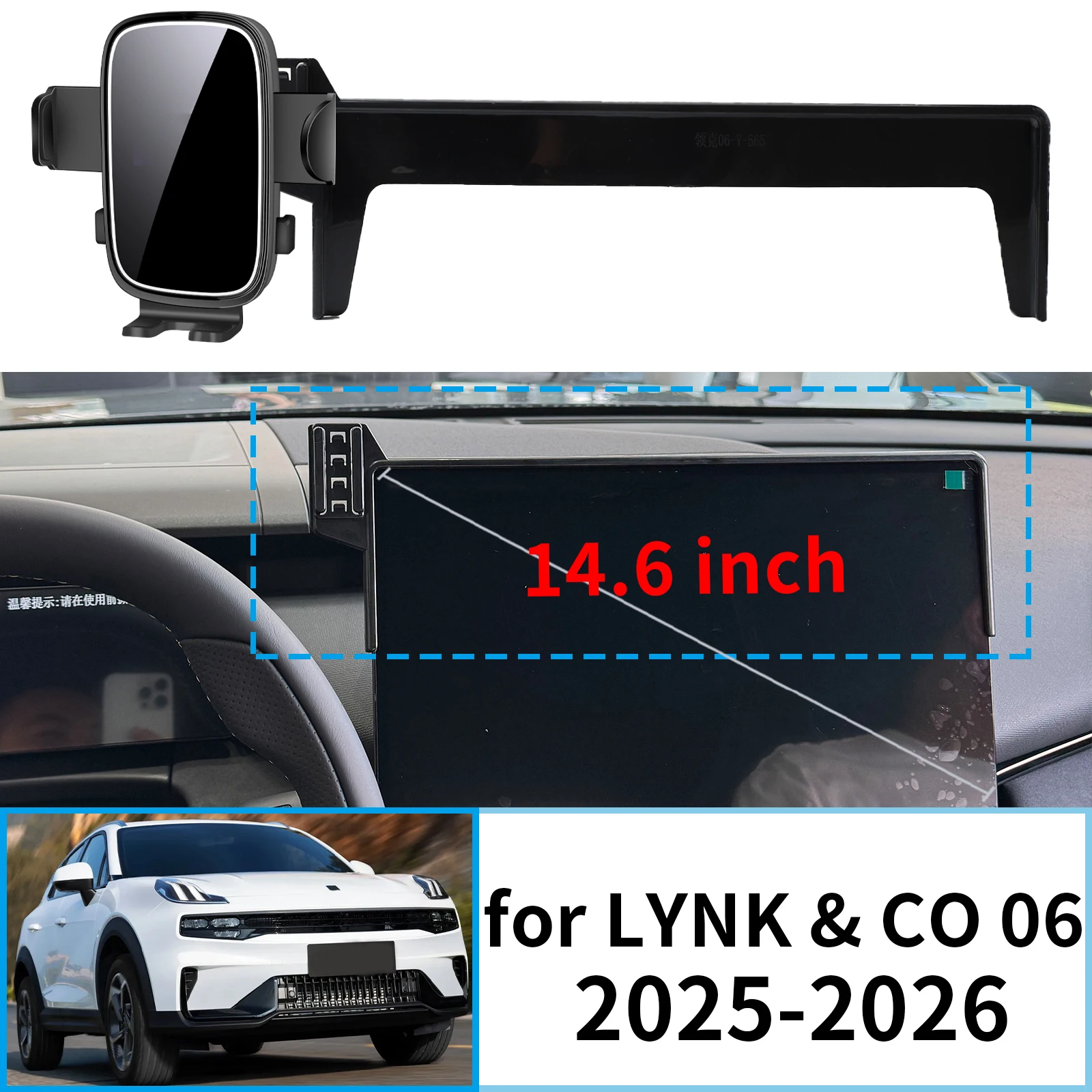 

fit for LYNK & CO 06 2025 2026 Stable Clip-On Phone Holder​​ Mount Screen Base No Vibration​ Car accessoires