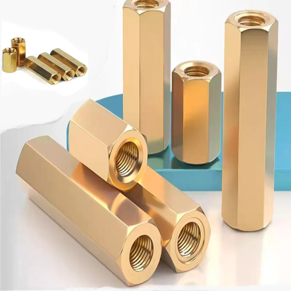 

Mechanical Equipment Brass Coupling Nuts 1/4-20 UNC/1/4-28 UNF - Thickened Copper Connector Joint Sleeves