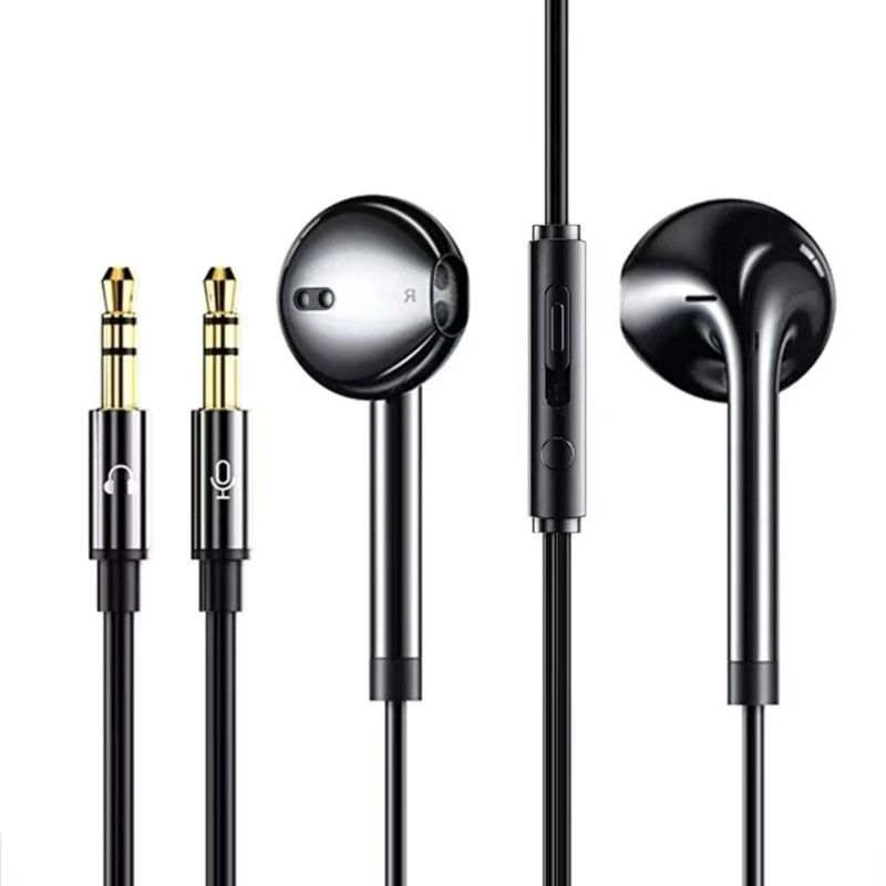 Cord Earbuds With Microphone 3.5mm Music Connector for Desktops, Laptops, and Smartphones