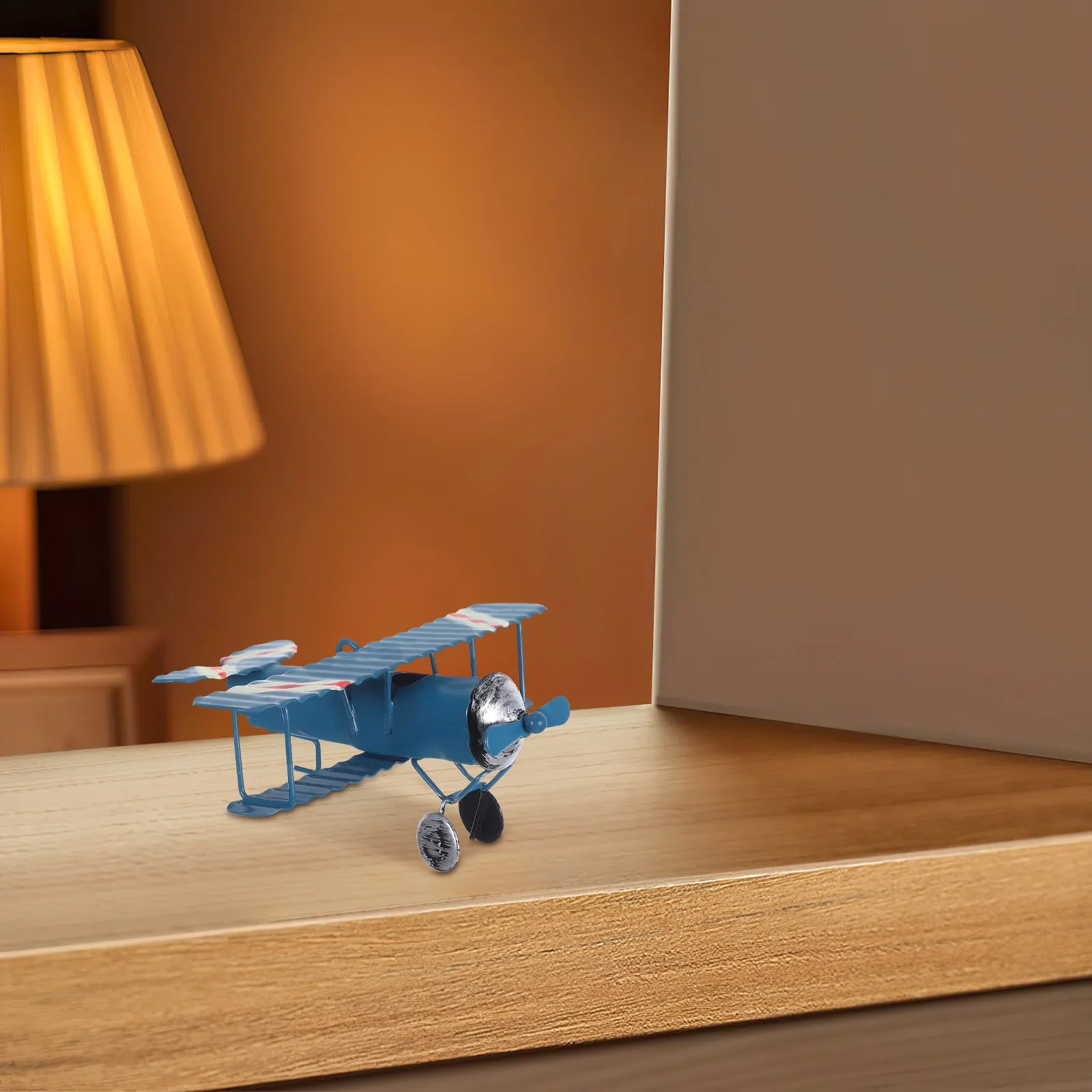 

Retro Plane Aircraft Metal Ornament Vintage Airplane Desktop Decoration Home Office Shelf Decor Aviation Enthusiast Gift Blue