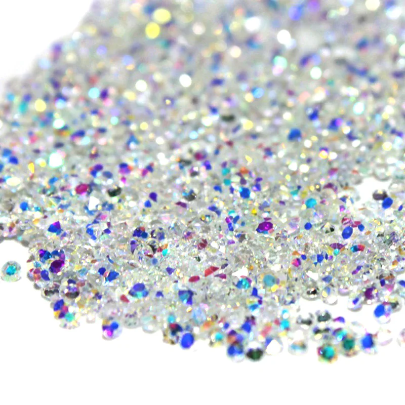 All Sizes Crystal AB Pixie Rhinestones Nail Rhinestone Flat back Glass Strass Nail Art Glitter DIY Decoration