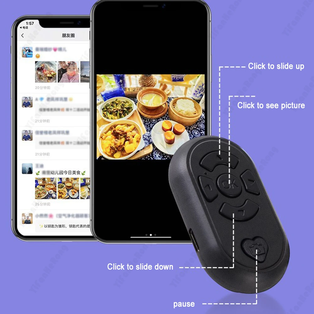 Wireless Portable Remote Control Bluetooth-compatible Selfie Device Plug And Play Type C Charging For Android And IOS Tiktok