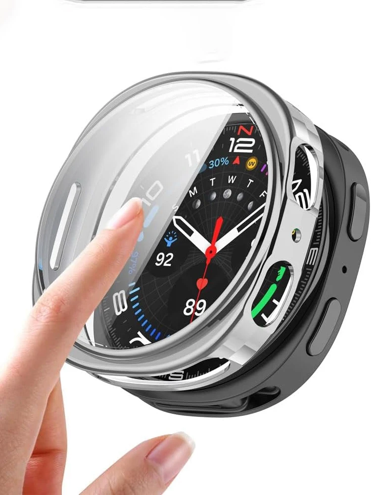 حافظة حماية للشاشة لهاتف سامسونج جالاكسي ساعة 8 44 مللي متر 40 مللي متر ملحقات الفرقة لينة مصد من البولي يوريثان غطاء مقاوم للصدمات غالاكسي watch8