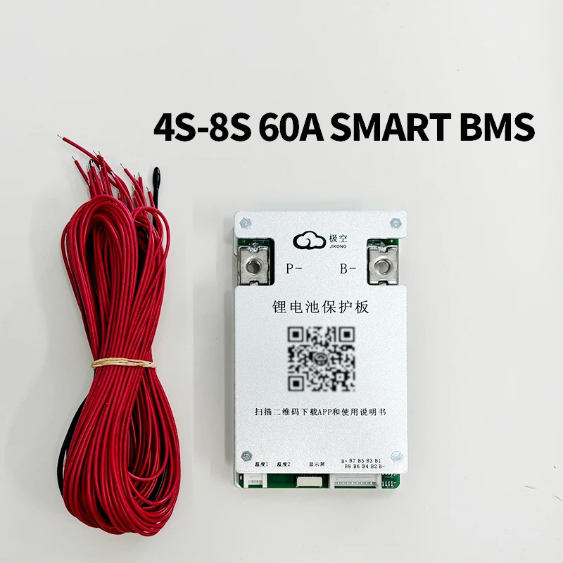 JK-BD4A8S6P 4S-8S SMART BMS 12V LFP3.2V 60A Built-in Bluetooth support APP 0.4A active current balancing 24V  protection board