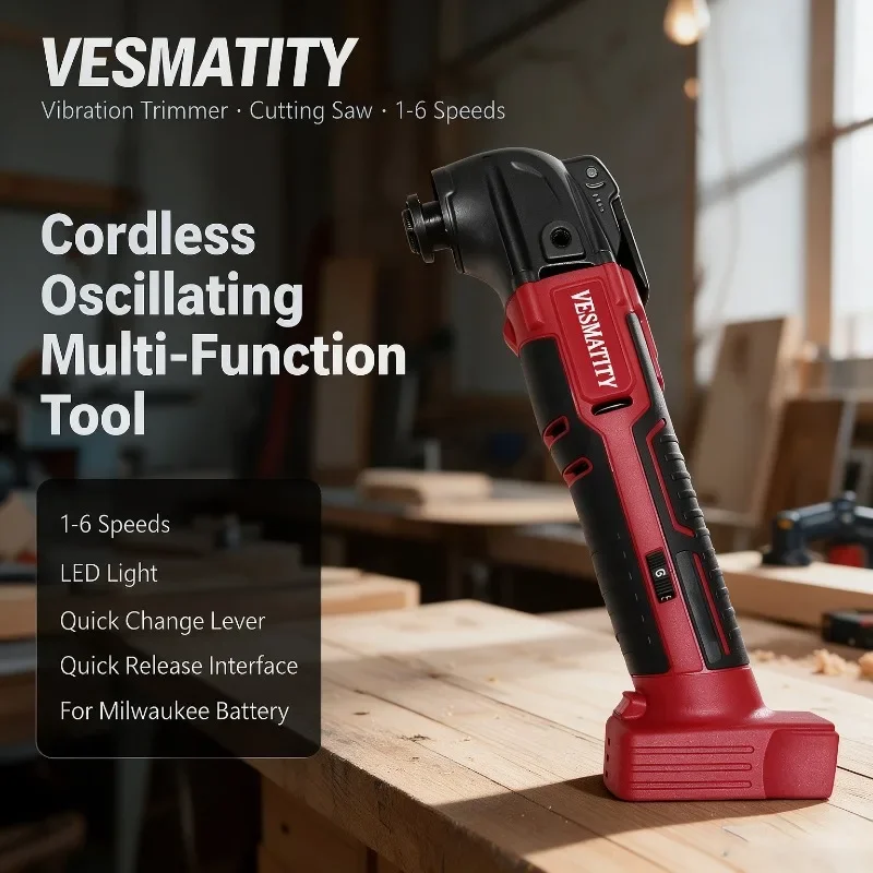 Cordless Electric Oscillating Multi Function Tool Vibration Trimmer Cutting Saw Power Tools For Milwaukee Battery