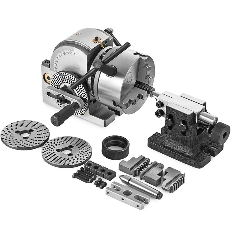 BS-0-5 indexing head 5 inch 3 jaw lathe chuck indexing head with indexing plate mill and milling machine tailstock