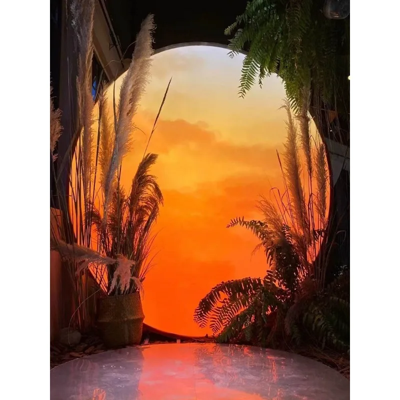 Outdoor camping Internet celebrity photo clock in props, wedding atmosphere background wall