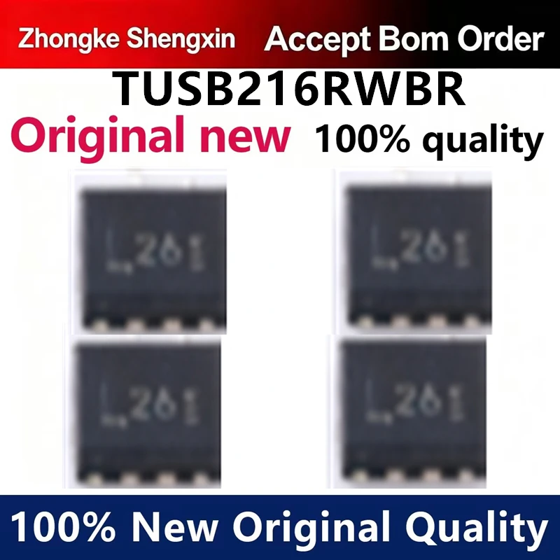 （5pcs-10pcs）TUSB216RWBR Original TI/Texas Instruments X2-QFN-12 (1.6x1.6) USB Conversion Chip IC