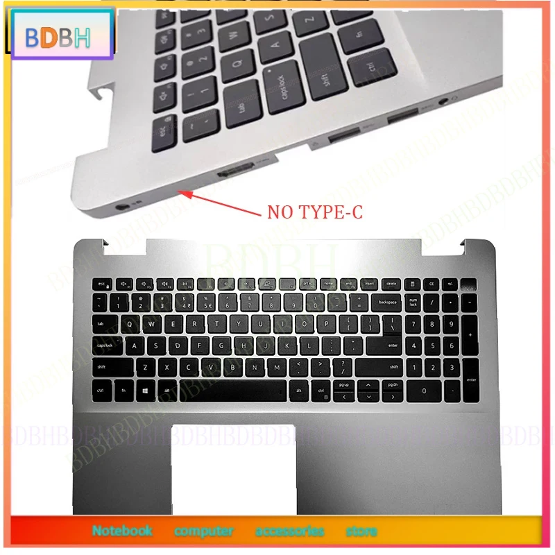 For Dell Inspiron 5593 Original New US Keyboard Laptop Palmrest Upper Top Case Backlight Replacement Keyboard 07G0RN