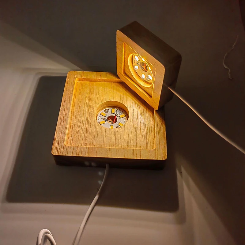 Circular Luminous Night Light with Crystal Ball Bse Touch Charging USB Desk Lamp Room Bedroom Bedside Portable LED Night Lamps