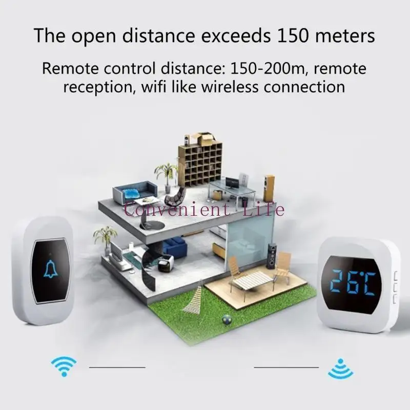 جرس الباب اللاسلكي L1EE EU مع شاشة كبيرة 38 نغمة و4 مستويات صوت جرس الباب المنزلي