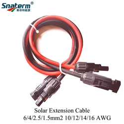 1Pairs/Lot Red and Black 2.5mm2/4mm2/ 6mm2 PV cable 14AWG 12AWG 10AWG Solar Extension Cable With Connectors Male Female TUV UL