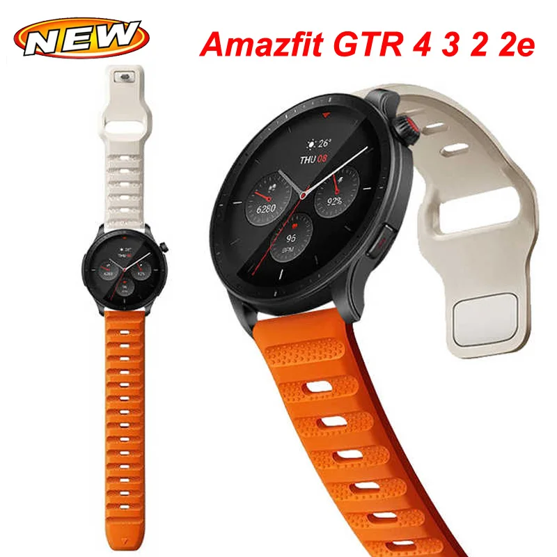 

Ремешок силиконовый для Amazfit GTR 4 47 мм 42 мм, спортивный браслет для часов Amazfit GTS 2 3 4 4mini, Bip 3 3 Pro, 20 22 мм