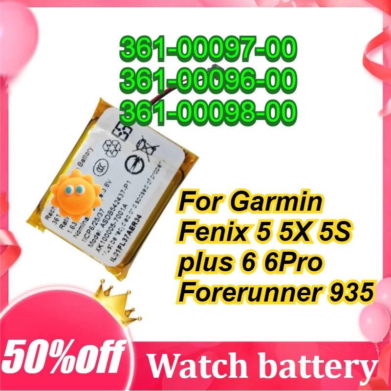 

361-00096-00 361-00097-00 361-00098-00 For Garmin Fenix 5 5X 5S plus 6 6Pro Forerunner 935 Batteries