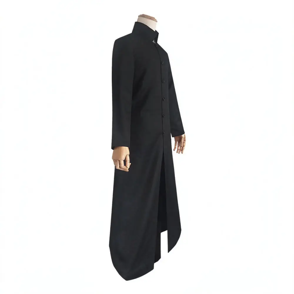 The Matrix Style Neo Trench Coat Costume Unisex Cosplay Outfit Halloween Performance Apparel Professional Stage Uniform Cloth