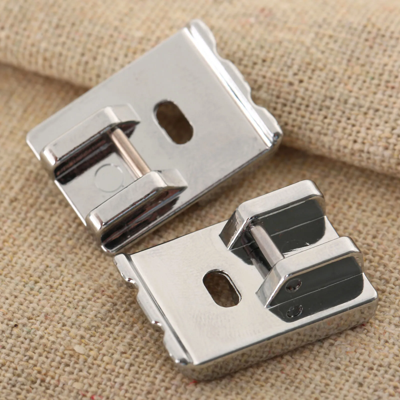 2 adet yerli DİKİŞ MAKİNESİ baskı ayağı için şarkıcı kardeş Juki DİKİŞ MAKİNESİ s Metal çift Welting Cording boru ayak/ayak