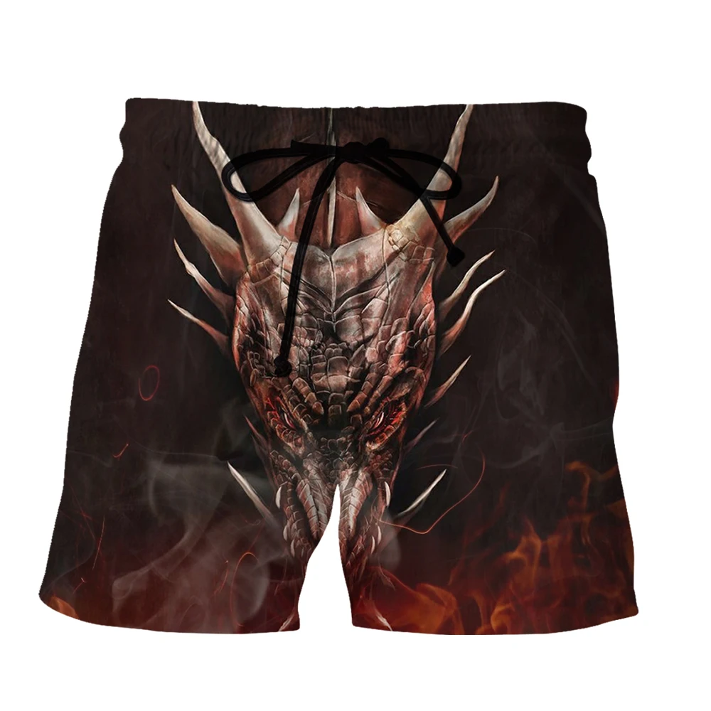 SONSPEE Mutant Skull Monster Dragon Harajuku Summer 3D Print Shorts Plus Size Clothing Men Women Horror Style Sports Short Pants