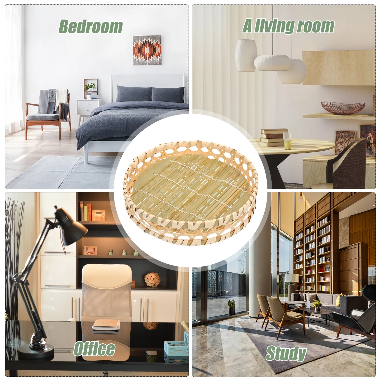 

Woven Bamboo Fruit Basket Rustic Style Vegetable Container Storage Basket Desktop Sundries Organizer Picnic Storage Baskets