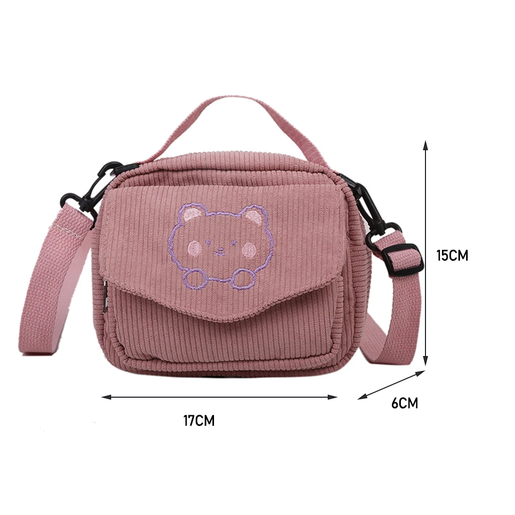 Corduroy Bear Crossbody Bag 6