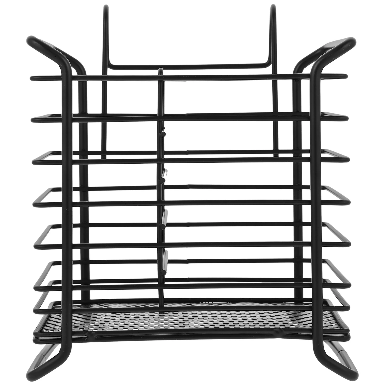 

Iron Chopstick Holder Black Hanging Utensil Drainer Rack Kitchen Cutlery Drying Organizer Dense Drain Holes Tableware Storage