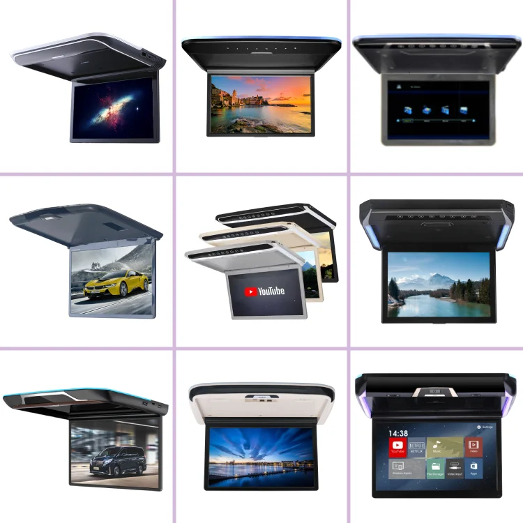 OEM Low Price Hot 19.5Inch Foldable Ceiling Mounted Car Screen TV Entertainment Android Car Roof for RV MVP Business SUV view 3