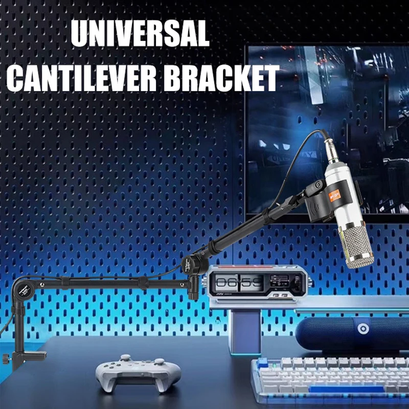 

Microphone Boom Arm Stand Desk Adjustable Microphone Holder Mount For Gaming Podcasting Streaming Recording Mic Extended Riser