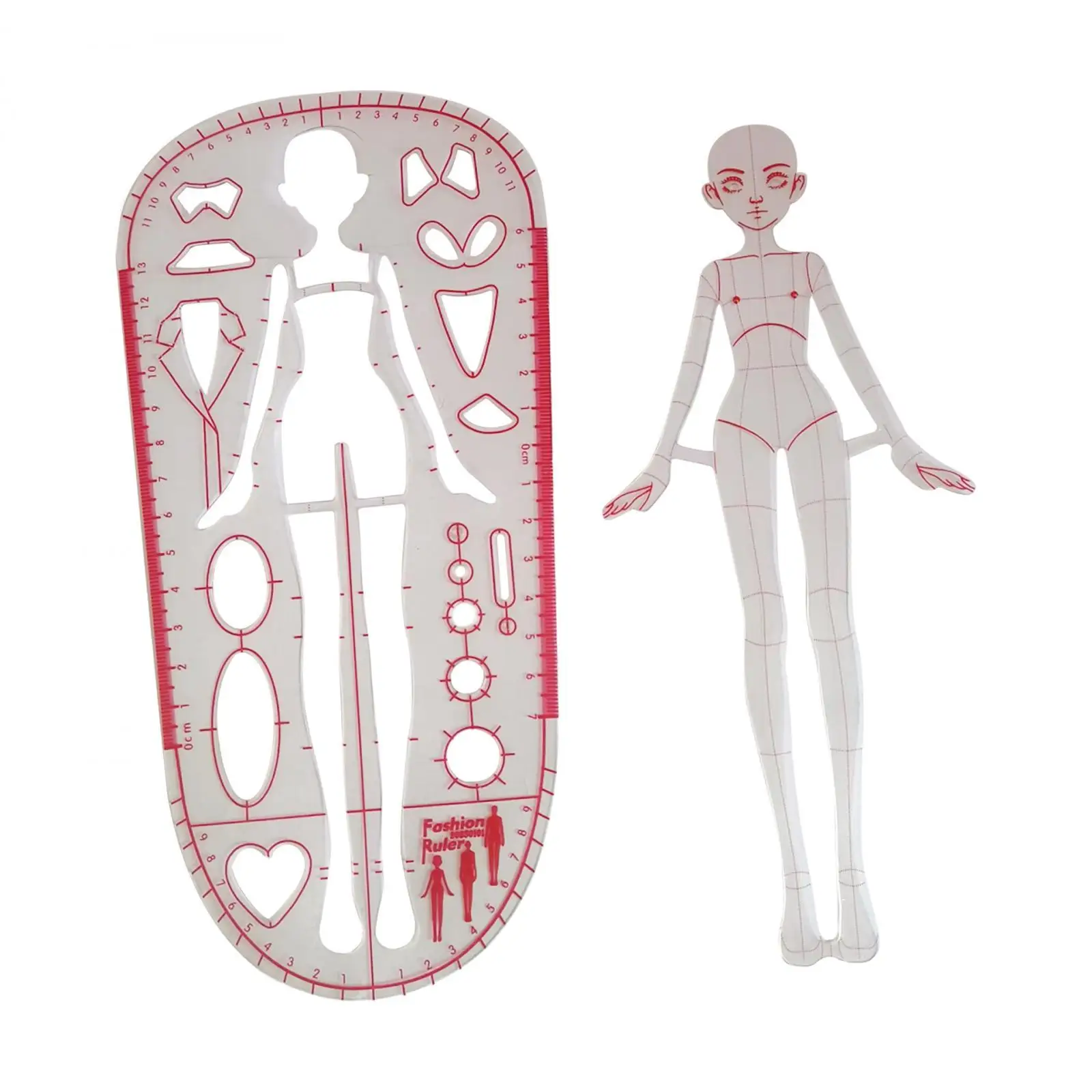 Regla de plantilla de dibujo de moda, vestido claro profesional, regla de Patchwork, diseño de reglas de ilustración de moda, 2 uds.