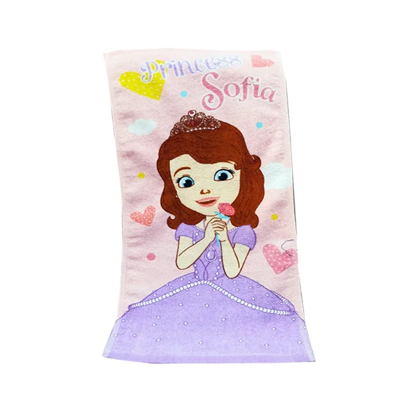 Disney Cartoon Cotton Hand Face Towel Stitch Sofia Elsa Princess Handkerchief Travel Soft Toddler Hand Towel Boy Girl 28x55cm