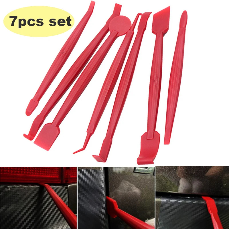 7Pcs Car Vinyl Wrap Film Installing Tool Set Window Tint Film Install Squeegee Car Vinyl Wrap Edge Quick Trimming Tools Scrapers
