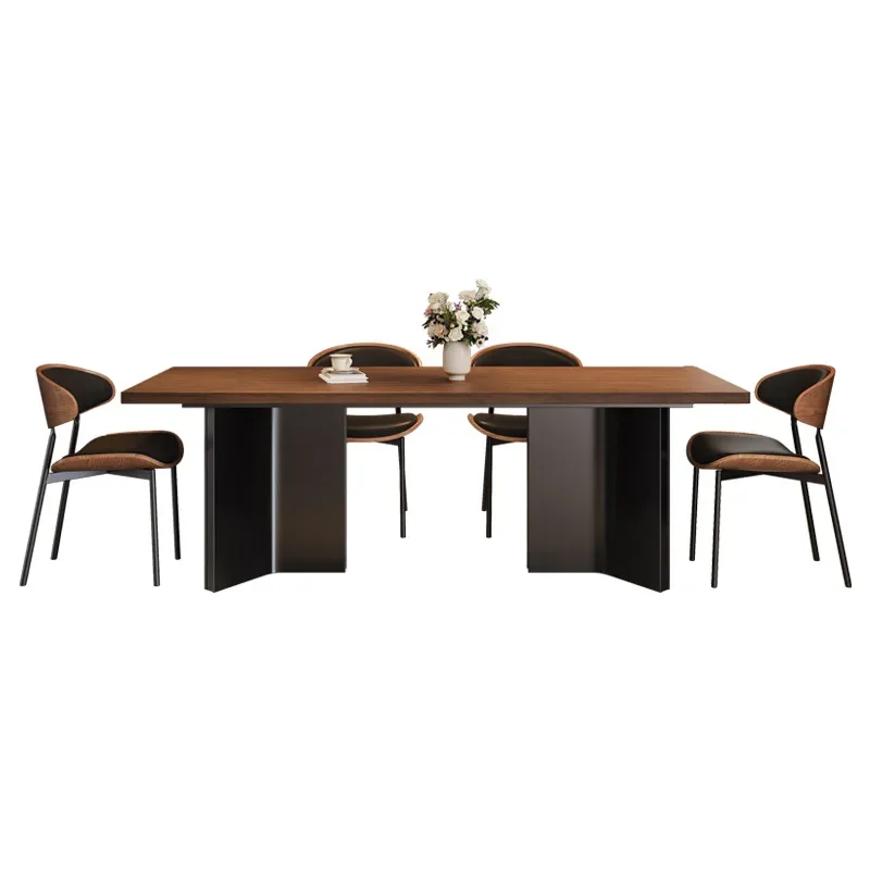 

Dining table and chairs 2025 light luxury slate, rectangular dining table, workbench, negotiation table