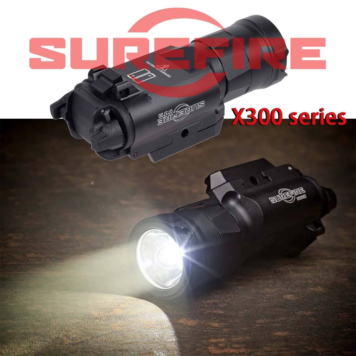 

Surefire X300UH-B XH35 Пистолетный скаутный фонарь X300 X300U Страйкбольное оружие Пистолет Свет Винтовка Стробоскопический фонарик 20 мм Рельсовый охотничий фонарь