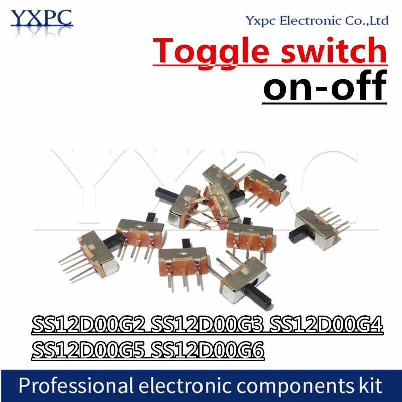 20pcs Interruptor on-off mini Slide Switch SS12D00 SS12D00G2 SS12D00G3 SS12D00G4 SS12D00G5 SS12D00G6 High quality toggle switch