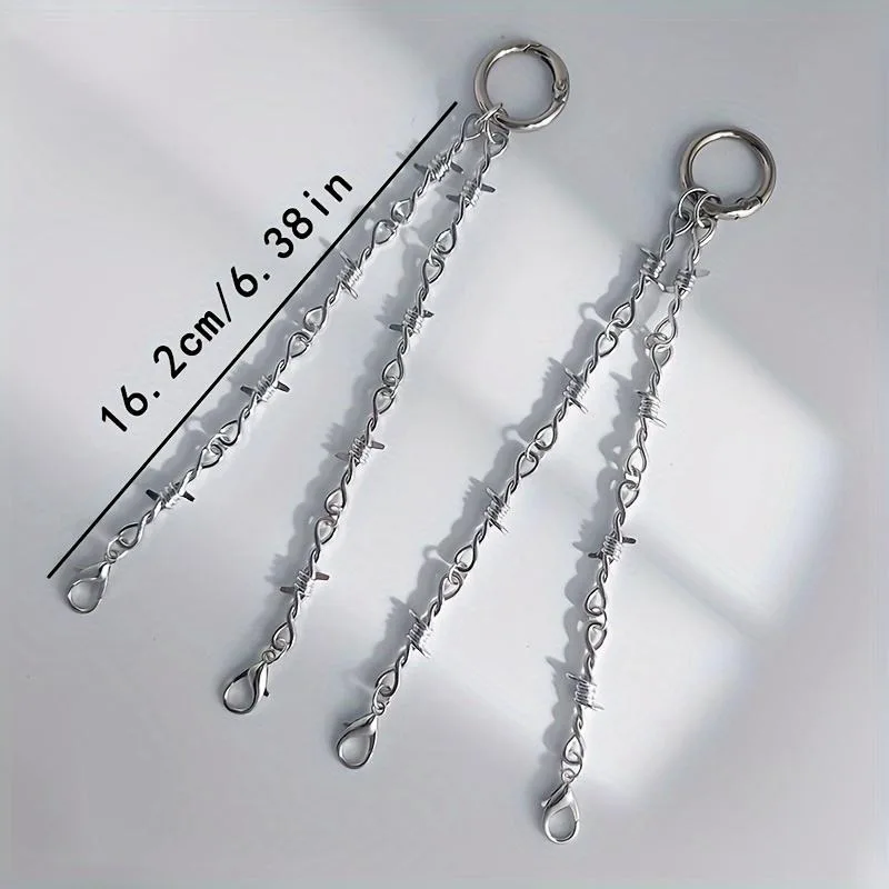 1Pc Gothic Punk Style Detachable Shoe Chains Twisted Knot Rivet Details Stylish Cool Add On for Men Women