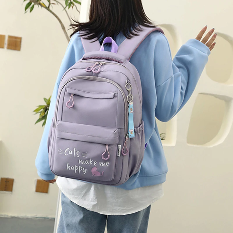 Kawaii mochila para meninas sacos de escola portabilidade à prova dteens água adolescentes estudante faculdade grande bolsa de viagem ombro mochilas escolar