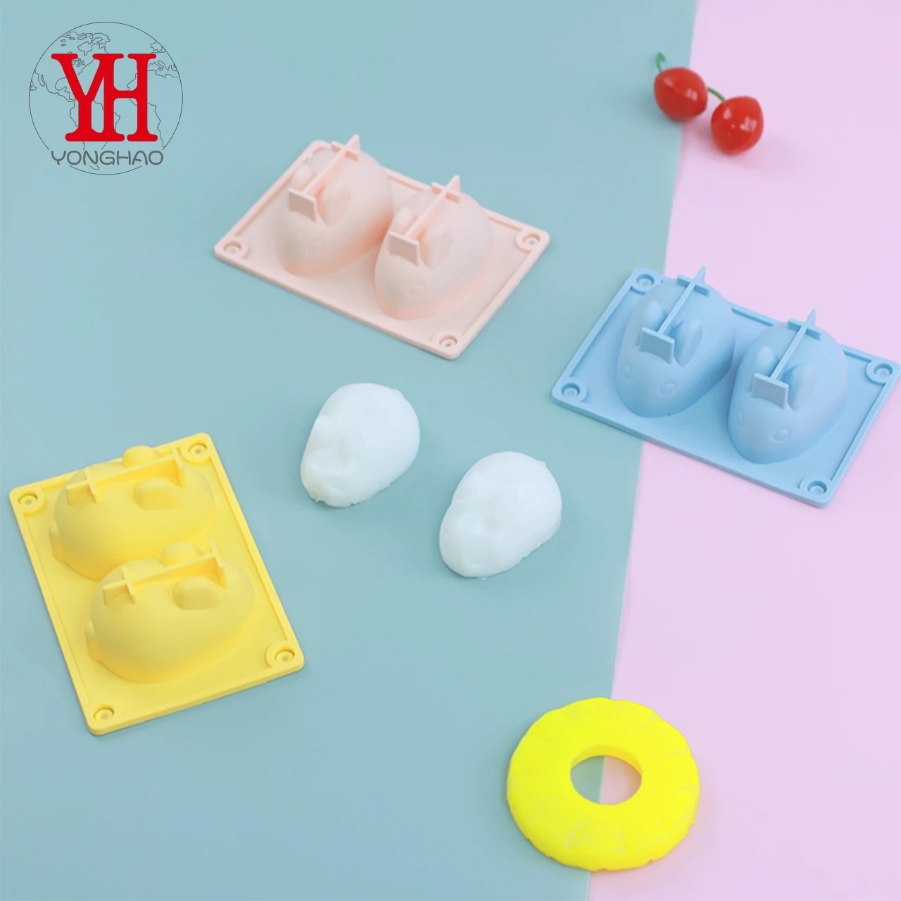 2 Cavity Silicone Bunny Mold Rabbit Shape Silicone Baking Molds Nonstick Cake Mold Littler Bunny Shape Chocolate Bake Mold