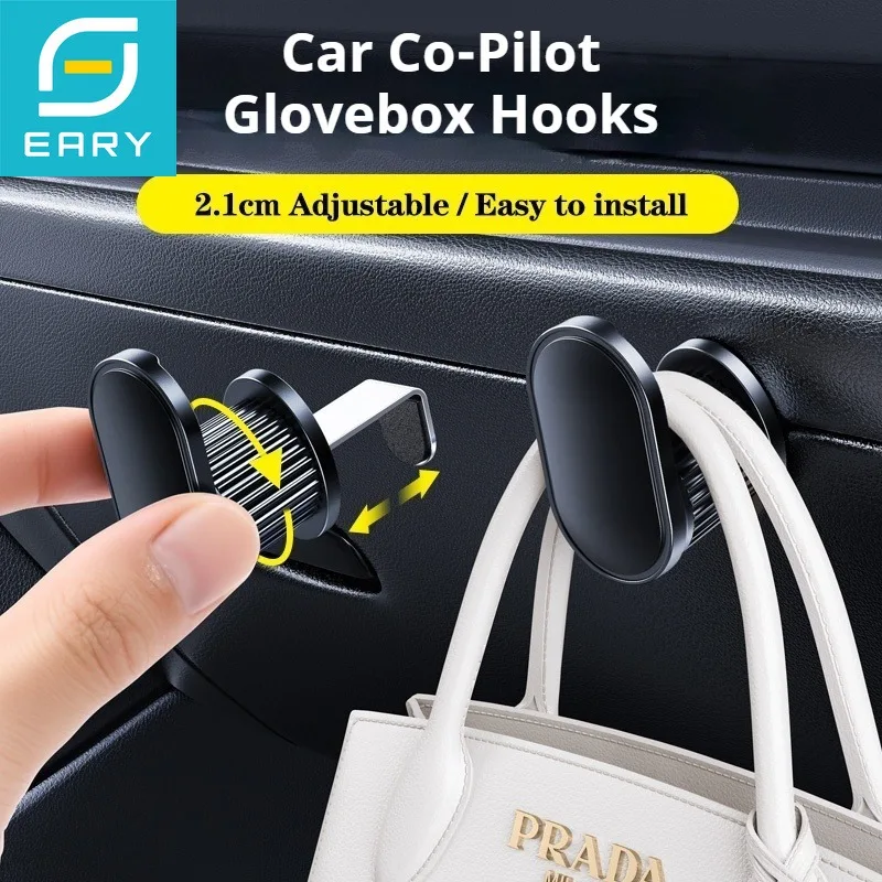

Eary Car Co-Pilot Glovebox Hooks Anti-Scratch Vehicle Interior Storage Organizer Accessories for Handbags Purses Fits for RV SUV