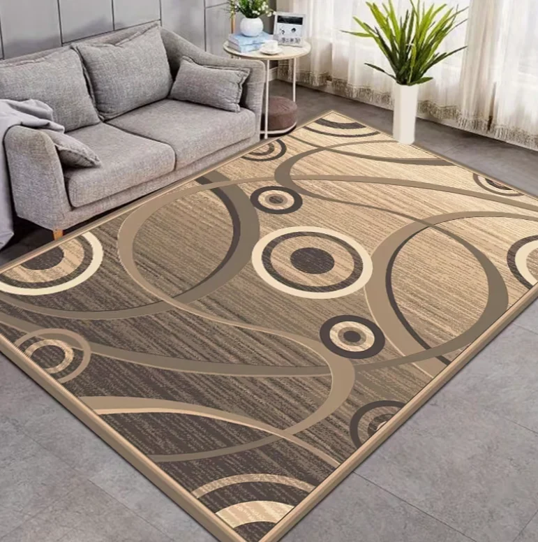 Modern Living Room Carpet, Abstract Geometric Nordic Style Floor Mat Print, Soft Area Rug Home Decoration