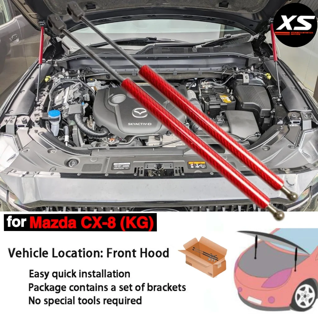 Hood Struts For Mazda CX8 CX-8 KG 2018-2024 Front Bonnet Modify Lift Support Gas Spring Shock Damper Prop Rod Absorber Pistons