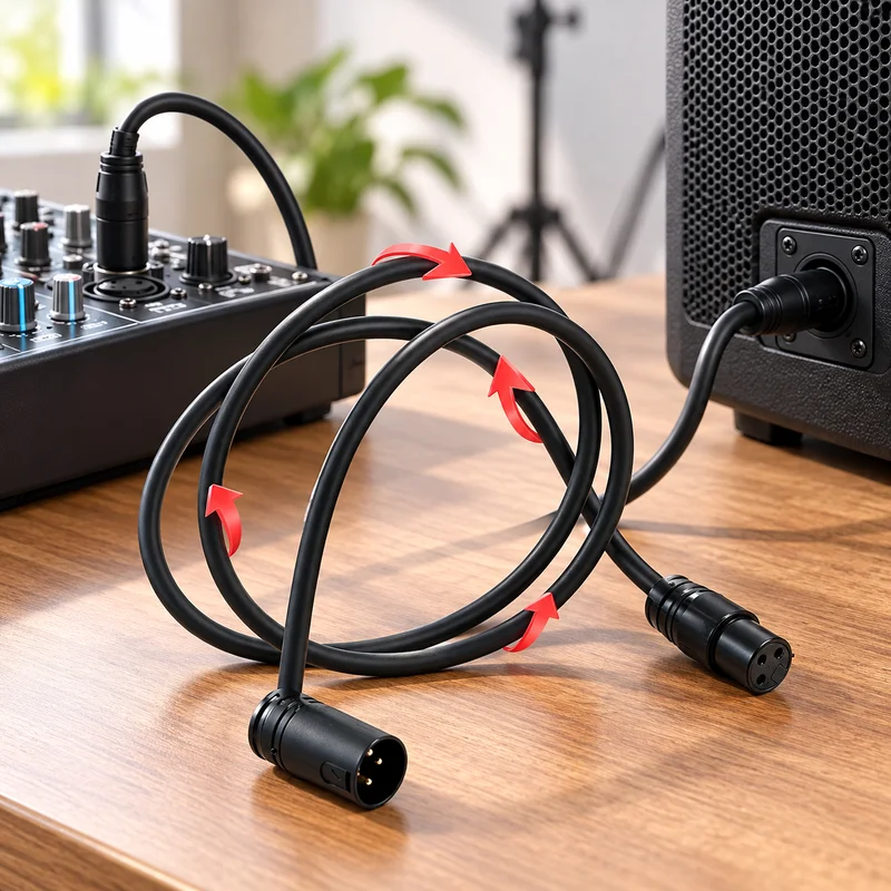 3-Pin XLR Male to Male 90° Adjustable Right Angle Patch Cable, Gold Low Profile Short Audio Cord for Studio Mixer Equipment