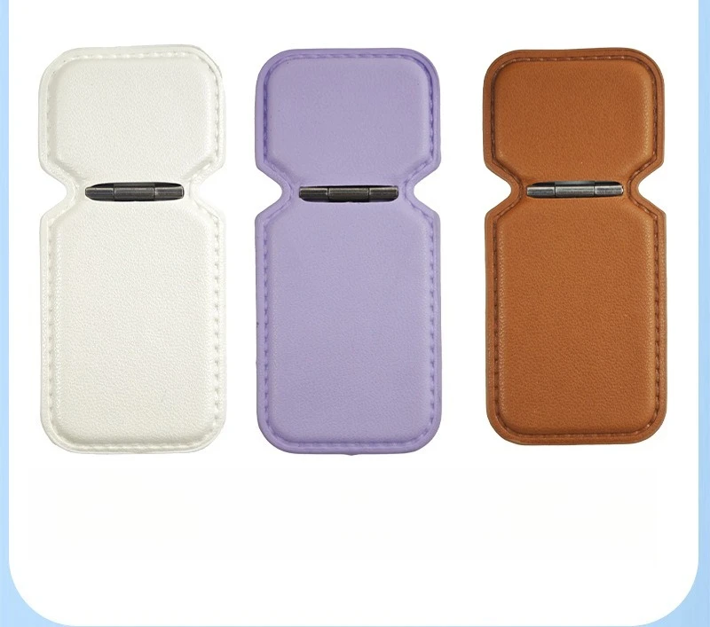 حاملي الهاتف الجلدية تصميم فتحة بطاقة قابلة للطي المحمولة المخفية الخلفية جبل سطح المكتب عرض الفيديو ملحقات الملف الشخصي النحيف