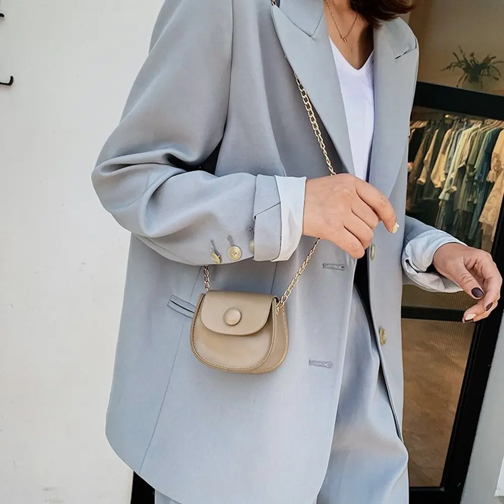 bag Messenger Bag PU Leather Small Bag Coin Purse Women Shoulder Bag Mini Saddle Bag Female Handbag Chain Crossbody Bag