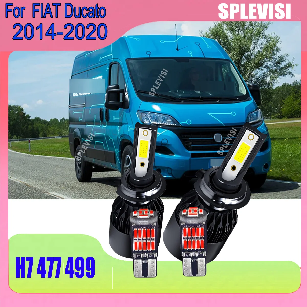 

LED 6000K Bright White H7 Headlight Conversion Kit - Durable & Waterproof For Fiat Ducato 2014 2015 2016 2017 2018 2019 2020