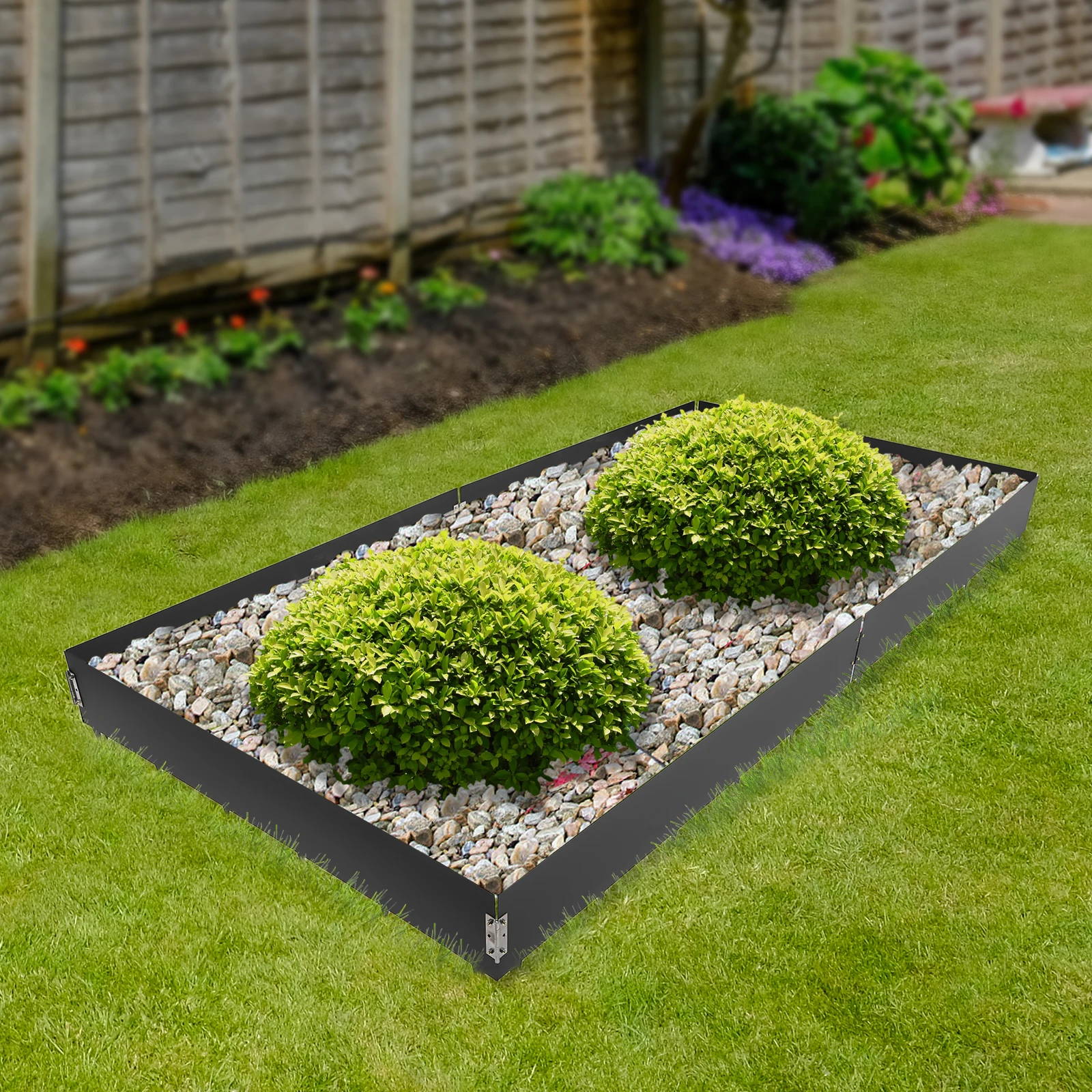 Landscape Edging Set of 6, 40in Length, Durable Steel with Nano Baking Paint, Weed Barrier, Easy to Install, Stable for Garden