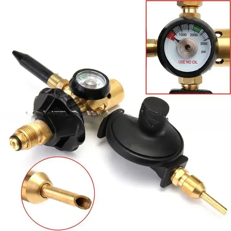 

Outlet Helium Inflation Balloon Pressure Reducing Valve Helium Inflation Tool G5/8,CGA580 All Copper Large Double