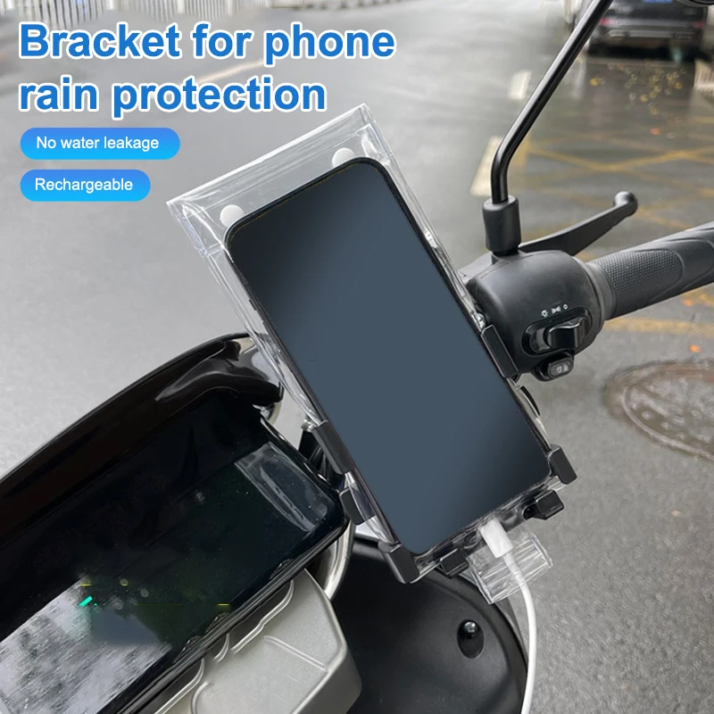 5PCS Transparent Waterproof Phone Protectors Pouch Covers Rainproof Phone Case Touchable Screen For Cycling Motorcycle Bicycle