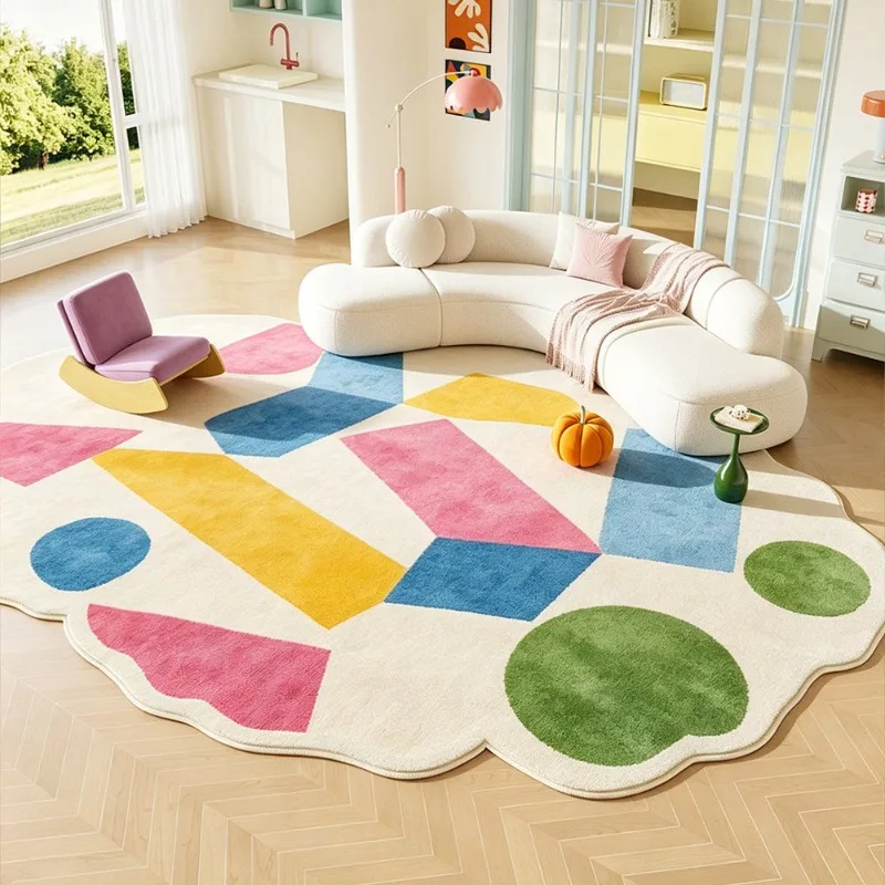 Irregular Shape Living Room Decoration Large Carpet Floral Pattern Rugs for Bedroom Fluffy Soft Lounge Floor Mat Thick Plush Rug