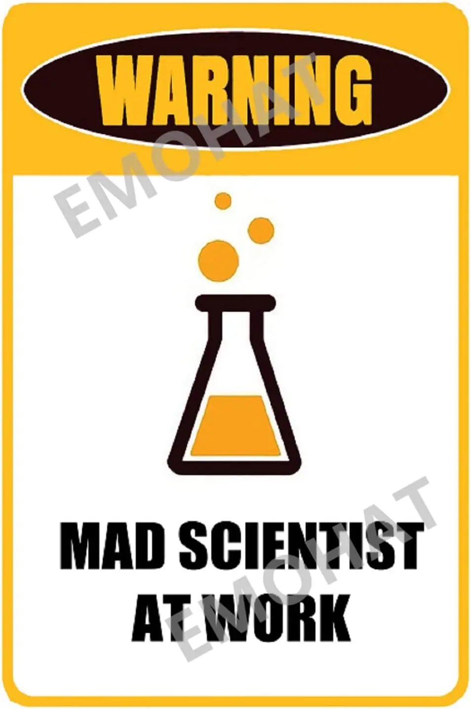 Funny Warning sign Mad Scientist at work Wall Decor Laboratory Signs Wall Art Decorations Science Poster for Chemistry Clas sign