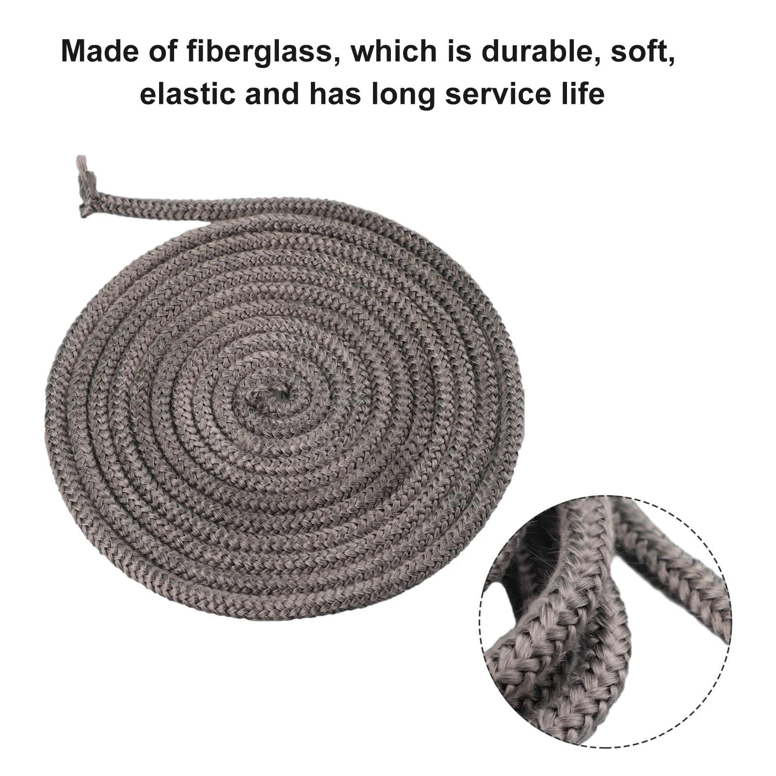 Black Stove/Fire Rope 8mm 9mm 10mm 12mm Burner Door Seal Fiberglass High Temperature Resistance Gasket Stove Door Fireplace Cord