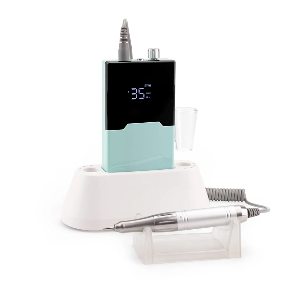65W Coreless Motor Ultra-thin High Torque Cordless Nail Drill Machine 35000RPM Rechargable Manicure Electric Nail File Drill
